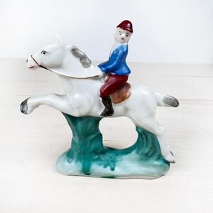 Vintage Made in Occupied Japan Equestrian Boy‎ on Horse Figurine 1940s